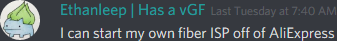 Ethanleep (174291098800226305): I can start my own fiber ISP off of AliExpress